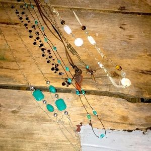 Lot of 6 long necklaces -costume jewelry